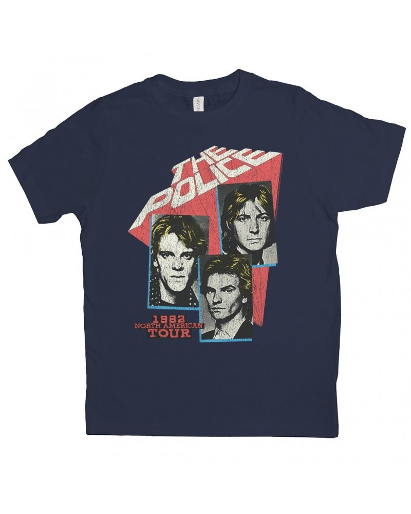 The Police Kids T-Shirt | 1982 North American Tour Distressed Kids Shirt $11.48 Kids