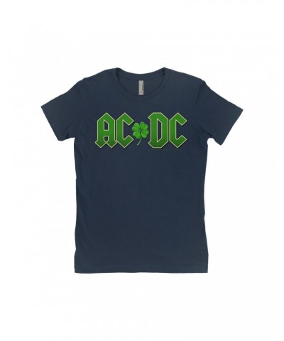 AC/DC Ladies' Boyfriend T-Shirt | Clover Logo Shirt $9.48 Shirts