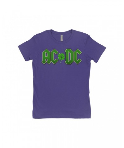 AC/DC Ladies' Boyfriend T-Shirt | Clover Logo Shirt $9.48 Shirts