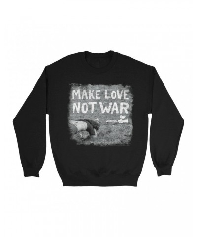 Woodstock Sweatshirt | Make Love Not War Famous Image Distressed Sweatshirt $15.38 Sweatshirts