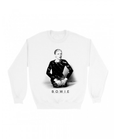 David Bowie Sweatshirt | 1974 Black And White Photo Sweatshirt $16.08 Sweatshirts