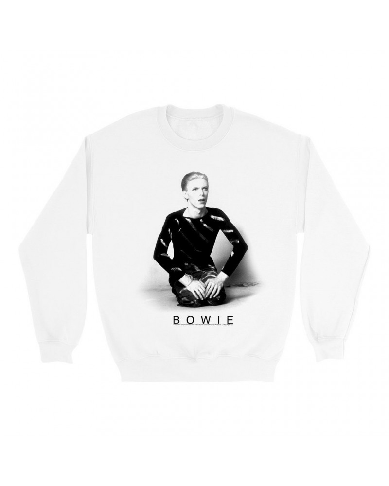 David Bowie Sweatshirt | 1974 Black And White Photo Sweatshirt $16.08 Sweatshirts