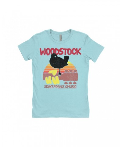 Woodstock Ladies' Boyfriend T-Shirt | Bird And Guitar Sunset Shirt $12.48 Shirts