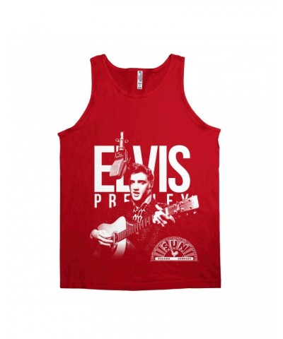 Elvis Presley Unisex Tank Top | Performing In White With Logo Shirt $9.73 Shirts