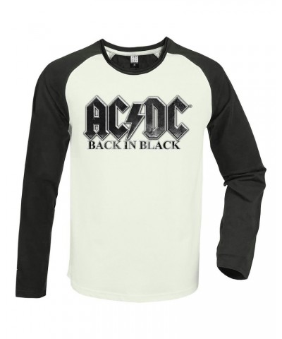 AC/DC Back in Black Charcoal Logo White Raglan $27.50 Shirts