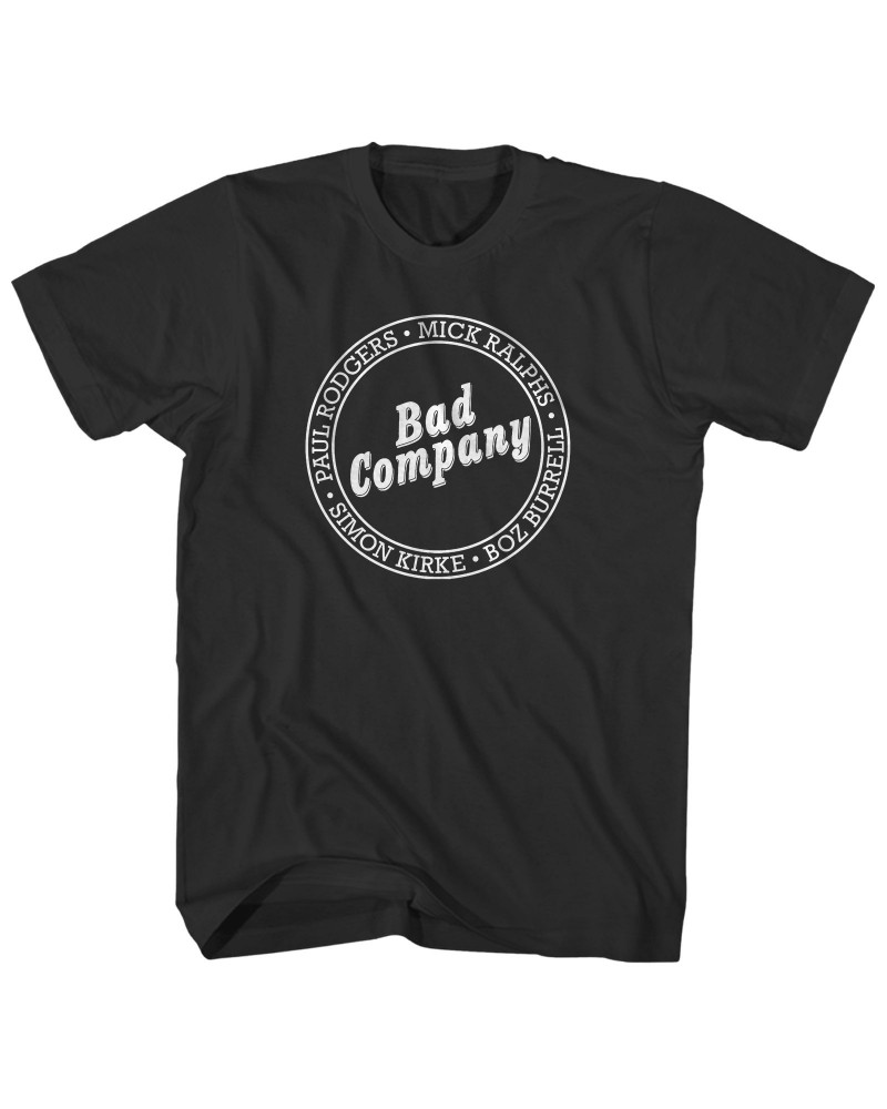 Bad Company T-Shirt | Band Member Lineup Circle Logo Shirt $5.27 Shirts