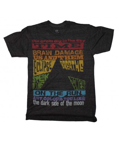 Pink Floyd T Shirt | Pink Floyd Dark Side Tracks Triblend T-Shirt $6.43 Shirts