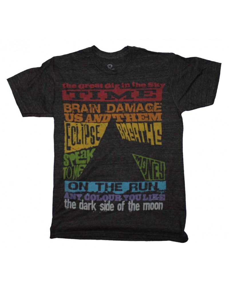 Pink Floyd T Shirt | Pink Floyd Dark Side Tracks Triblend T-Shirt $6.43 Shirts