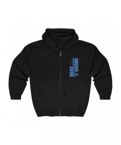 Conquer Divide Messy Zip Up Hoodie $26.00 Sweatshirts