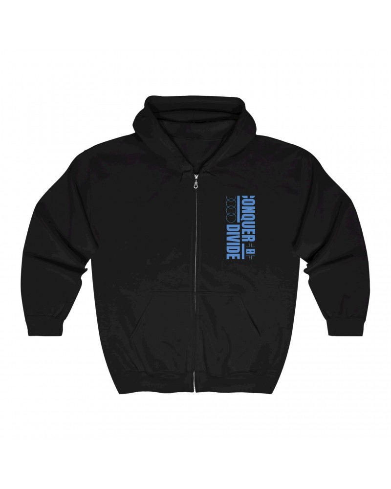 Conquer Divide Messy Zip Up Hoodie $26.00 Sweatshirts