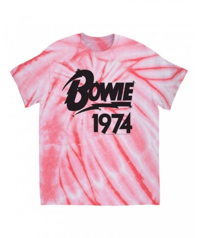 David Bowie T-Shirt | Bowie 1974 Logo Tie Dye Shirt $13.48 Shirts