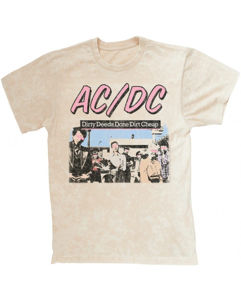 AC/DC T-shirt | Dirty Deeds Done Dirt Cheap Pink Design Distressed Mineral Wash Shirt $9.28 Shirts