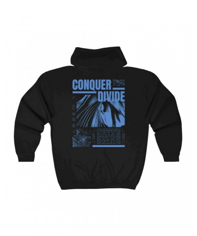 Conquer Divide Messy Zip Up Hoodie $26.00 Sweatshirts