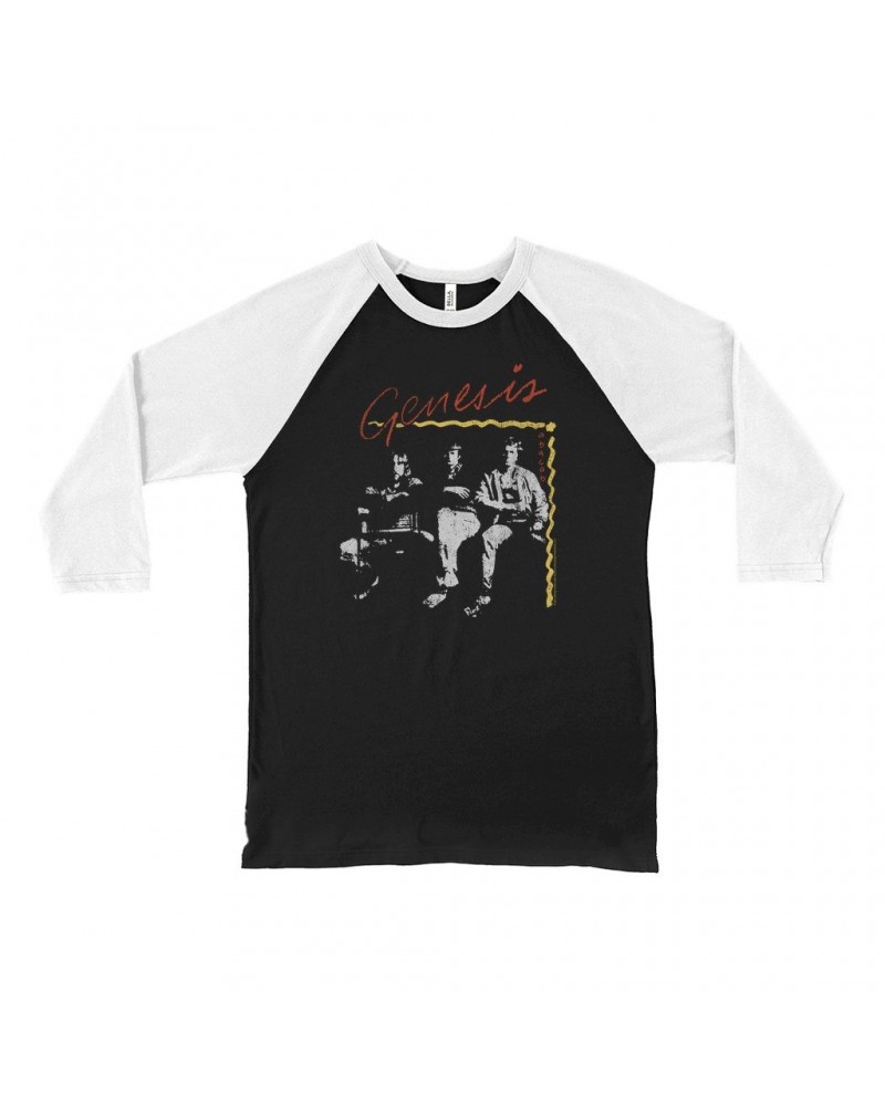 Genesis 3/4 Sleeve Baseball Tee | Abacab Album Design Distressed Shirt $9.28 Shirts