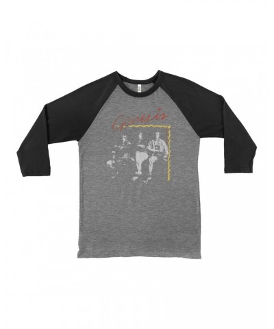 Genesis 3/4 Sleeve Baseball Tee | Abacab Album Design Distressed Shirt $9.28 Shirts