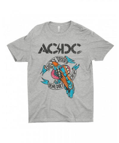 AC/DC T-Shirt | Colorful Dirty Deeds Done Dirt Cheap Tattoo Distressed Shirt $11.73 Shirts