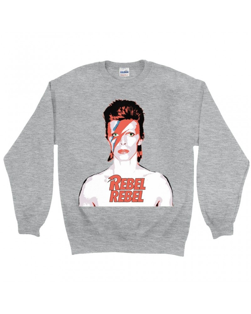 David Bowie Sweatshirt | Bowie Ziggy Played Guitar Sweatshirt $15.73 Sweatshirts