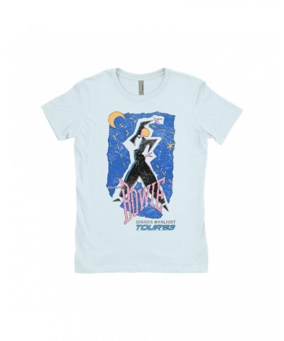 David Bowie Ladies' Boyfriend T-Shirt | Serious Moonlight Tour 1984 Sketched Shirt $10.48 Shirts