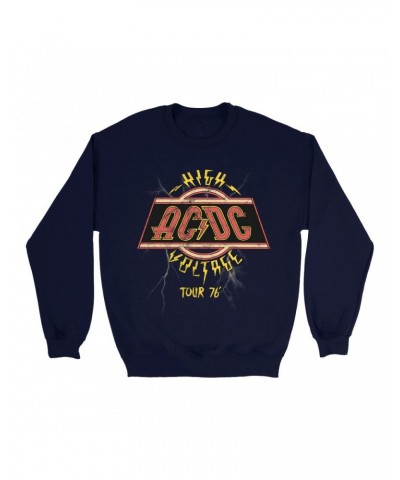 AC/DC Sweatshirt | High Voltage '76 Tour Lightning Image Sweatshirt $13.28 Sweatshirts