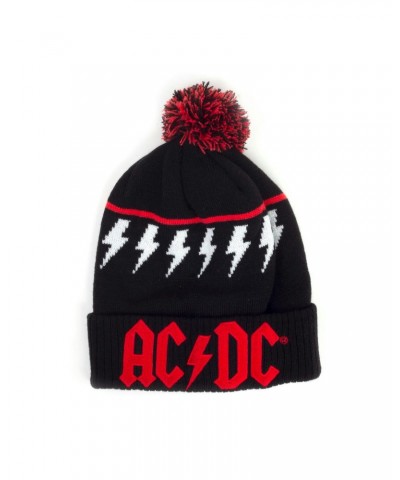 AC/DC Red Logo Lightning Bolt Black Beanie $10.00 Hats