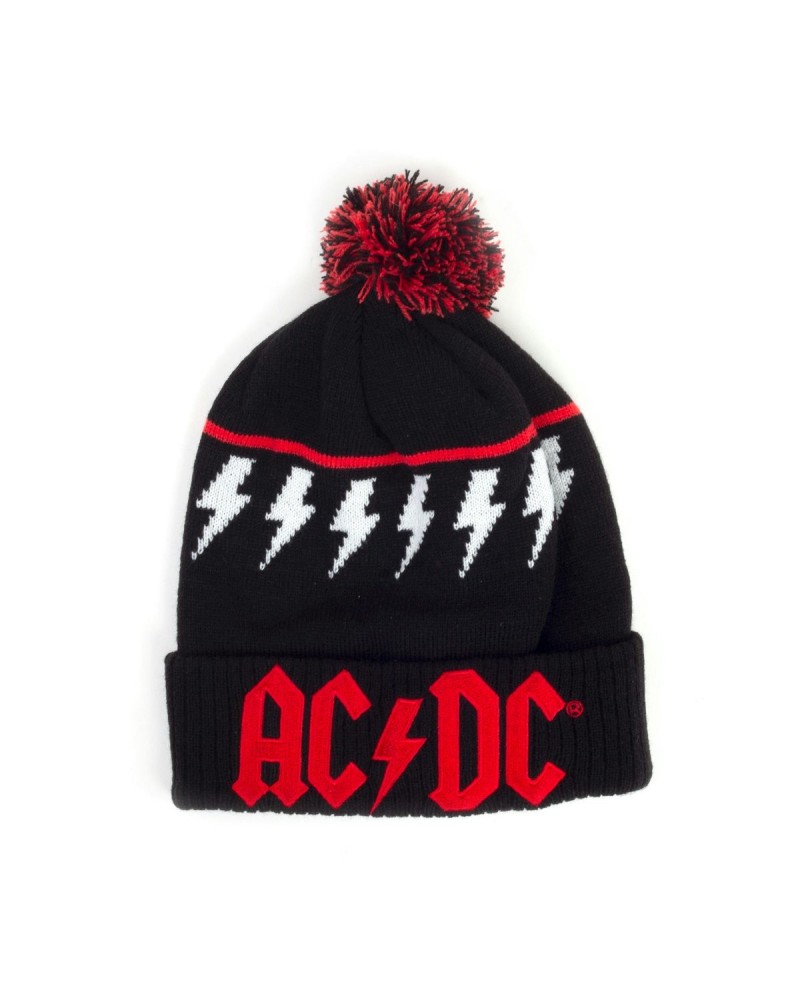 AC/DC Red Logo Lightning Bolt Black Beanie $10.00 Hats