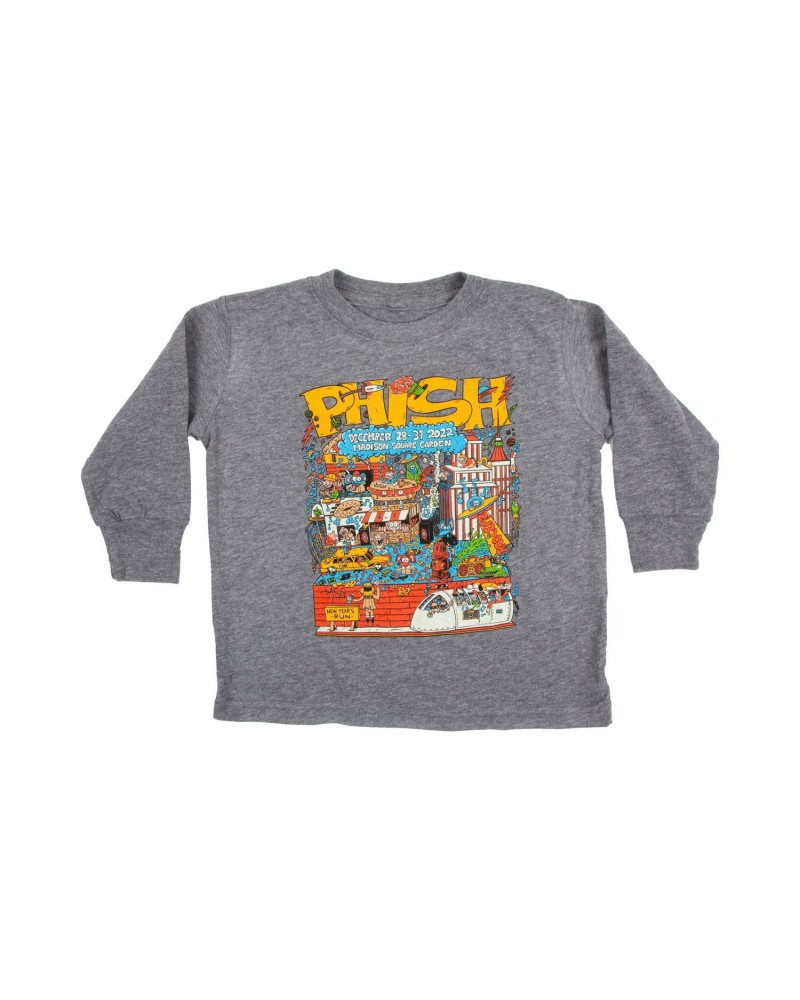 Phish Youth Rogue City Long Sleeve NYE 2022 Tee on Granite Grey $13.16 Shirts