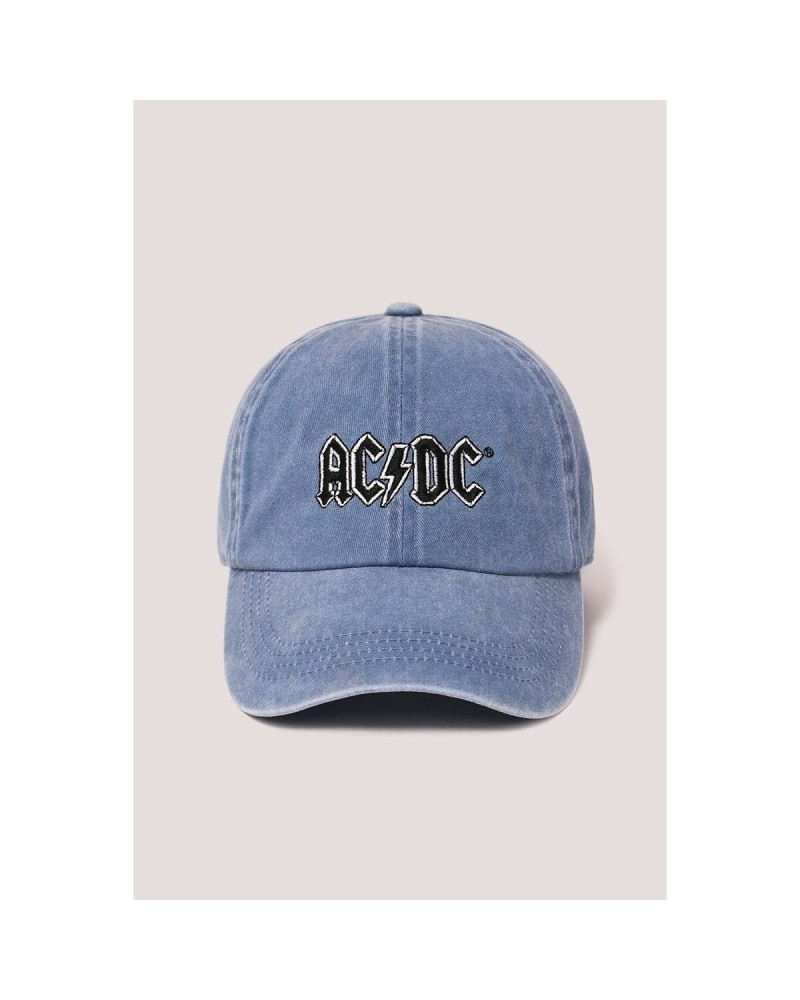 AC/DC Embroidered Pigment Wash Baseball Cap Denim $8.00 Hats