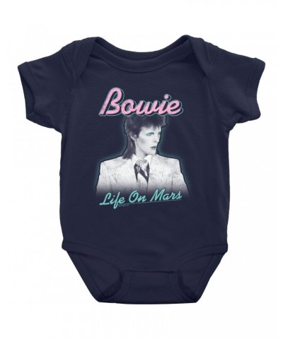 David Bowie Baby Short Sleeve Bodysuit | Bowie's Life On Mars Design Bodysuit $7.98 Kids