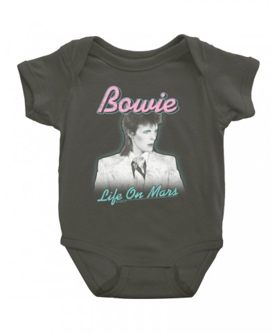 David Bowie Baby Short Sleeve Bodysuit | Bowie's Life On Mars Design Bodysuit $7.98 Kids