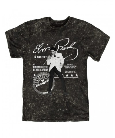 Elvis Presley Sun Records T-shirt | Chicago Civic Center Arena Show Sun Records Mineral Wash Shirt $9.28 Shirts