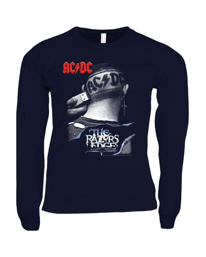 AC/DC Long Sleeve Shirt | The Razors Edge Haircut Image Shirt $12.28 Shirts