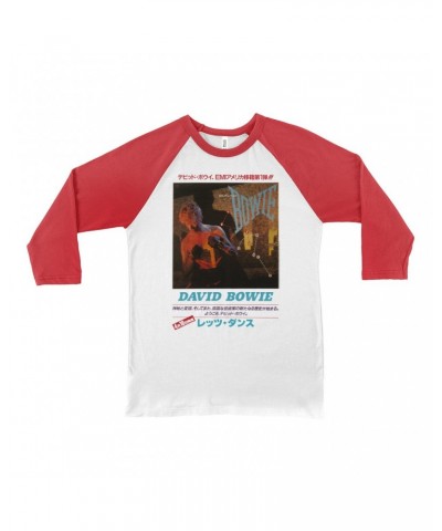 David Bowie 3/4 Sleeve Baseball Tee | Let's Dance Japan Concert Poster Shirt $10.48 Shirts