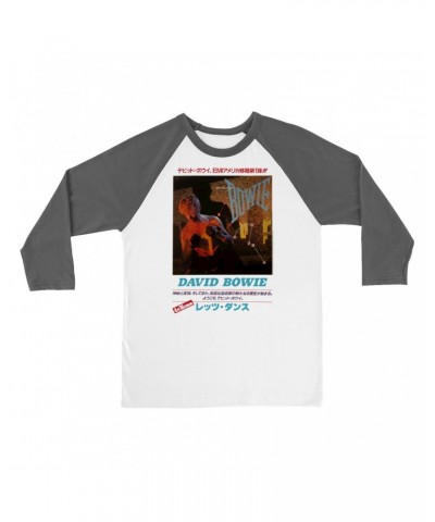 David Bowie 3/4 Sleeve Baseball Tee | Let's Dance Japan Concert Poster Shirt $10.48 Shirts