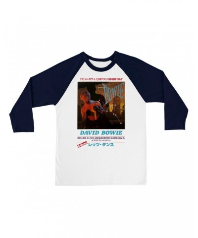 David Bowie 3/4 Sleeve Baseball Tee | Let's Dance Japan Concert Poster Shirt $10.48 Shirts