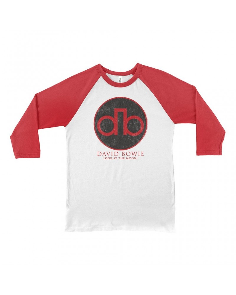 David Bowie 3/4 Sleeve Baseball Tee | Modern Logo Shirt $14.08 Shirts