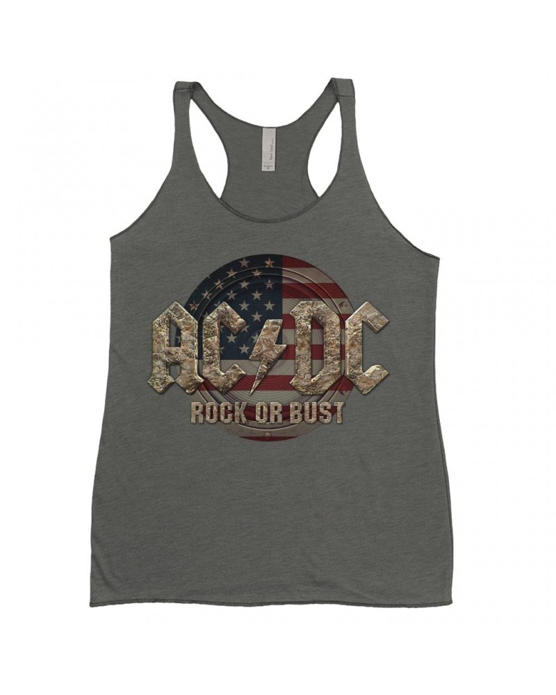 AC/DC Ladies' Tank Top | Rock Or Bust USA Flag Shirt $13.03 Shirts