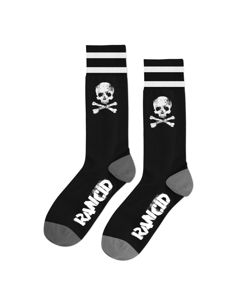 Rancid D-Skull Socks (Black/White/Grey) $5.37 Footware